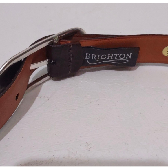 Brighton NWT Q4308 Brown Leather Belt Silver Buckle Women’s Size Small 28 - Picture 7 of 10